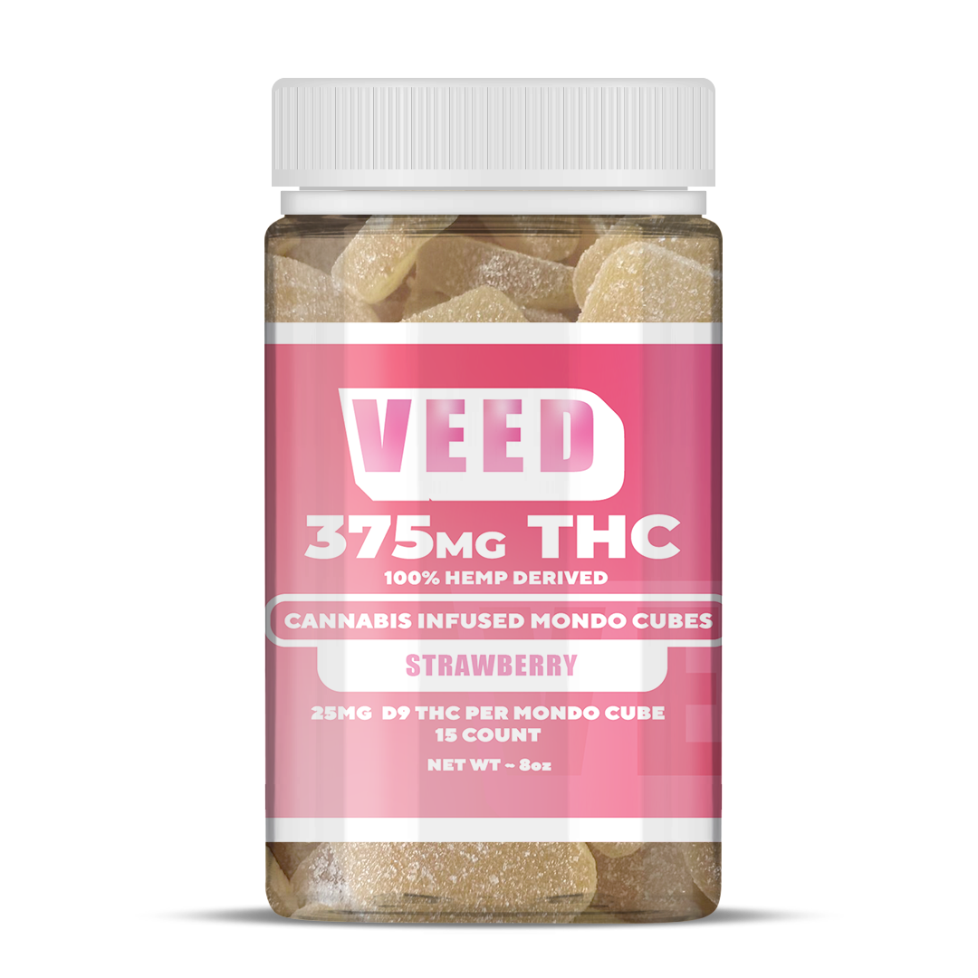 Florida Compliant 25mg Delta 9 THC Gummy Cubes Case of 50 by VEED Labs