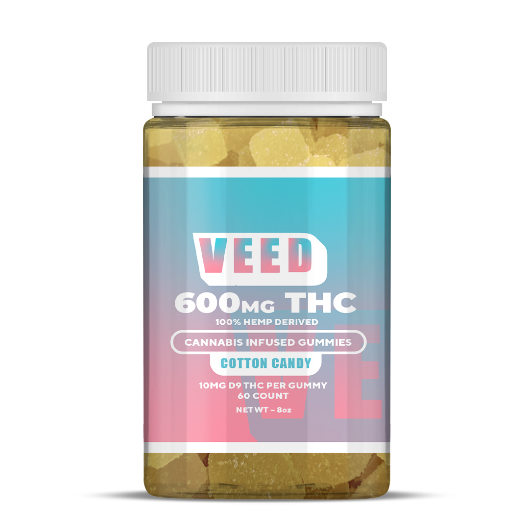 Florida Compliant 10mg Delta 9 THC Gummy Cubes Case of 50 by VEED Labs