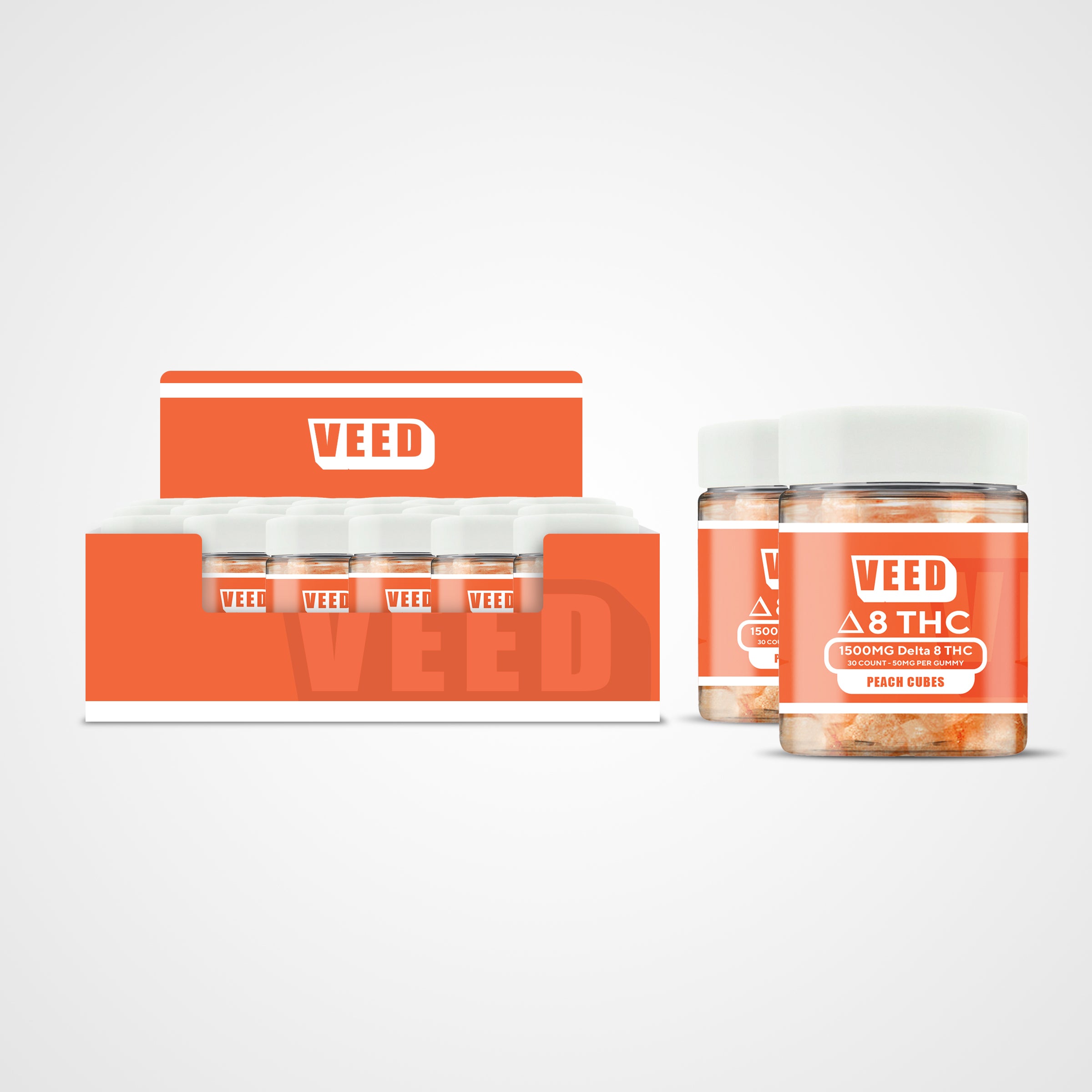 Delta 8 THC Gummy Cubes Case of 50 (Under $8.99/Jar)