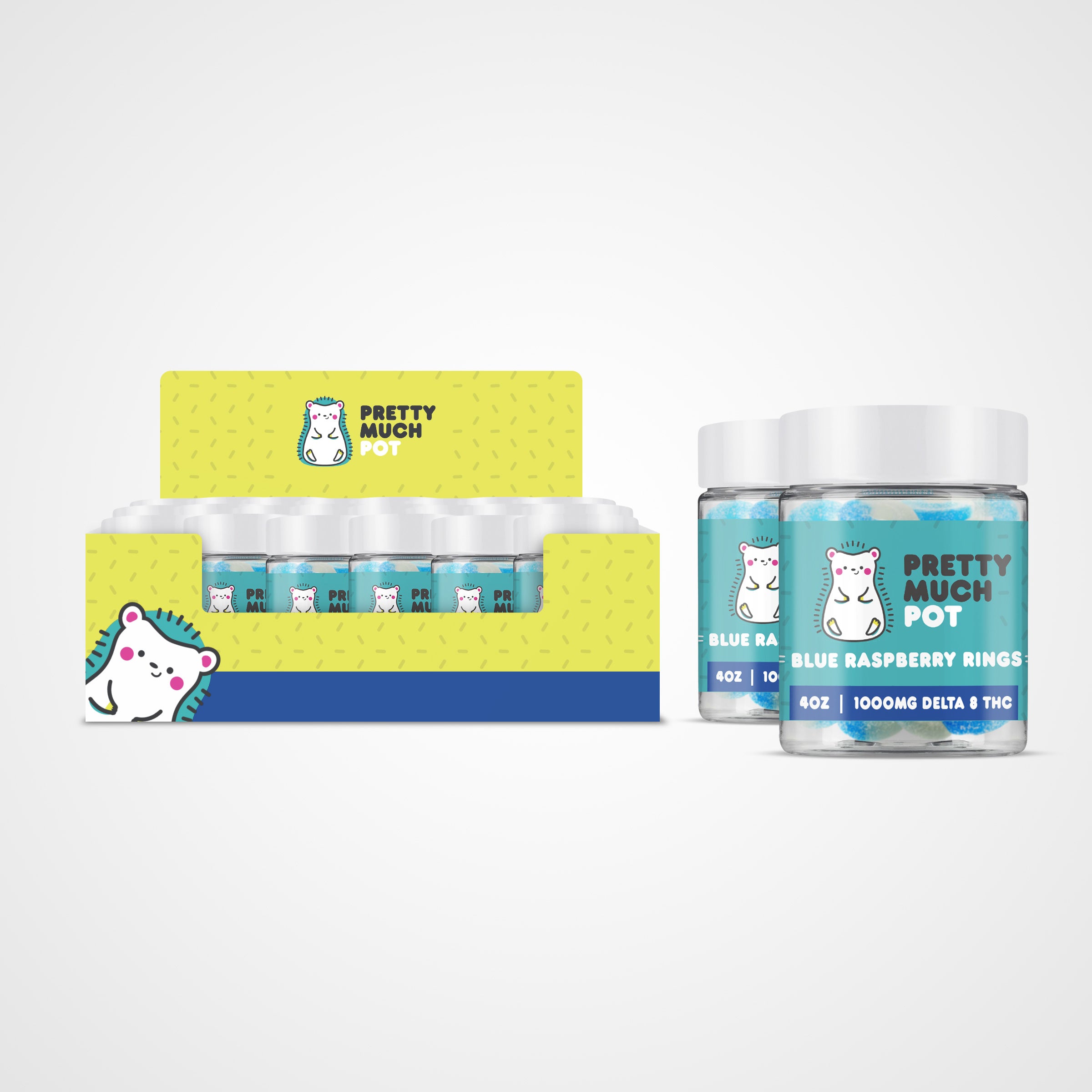 Delta 8 THC Blue Raspberry Rings Case of 25