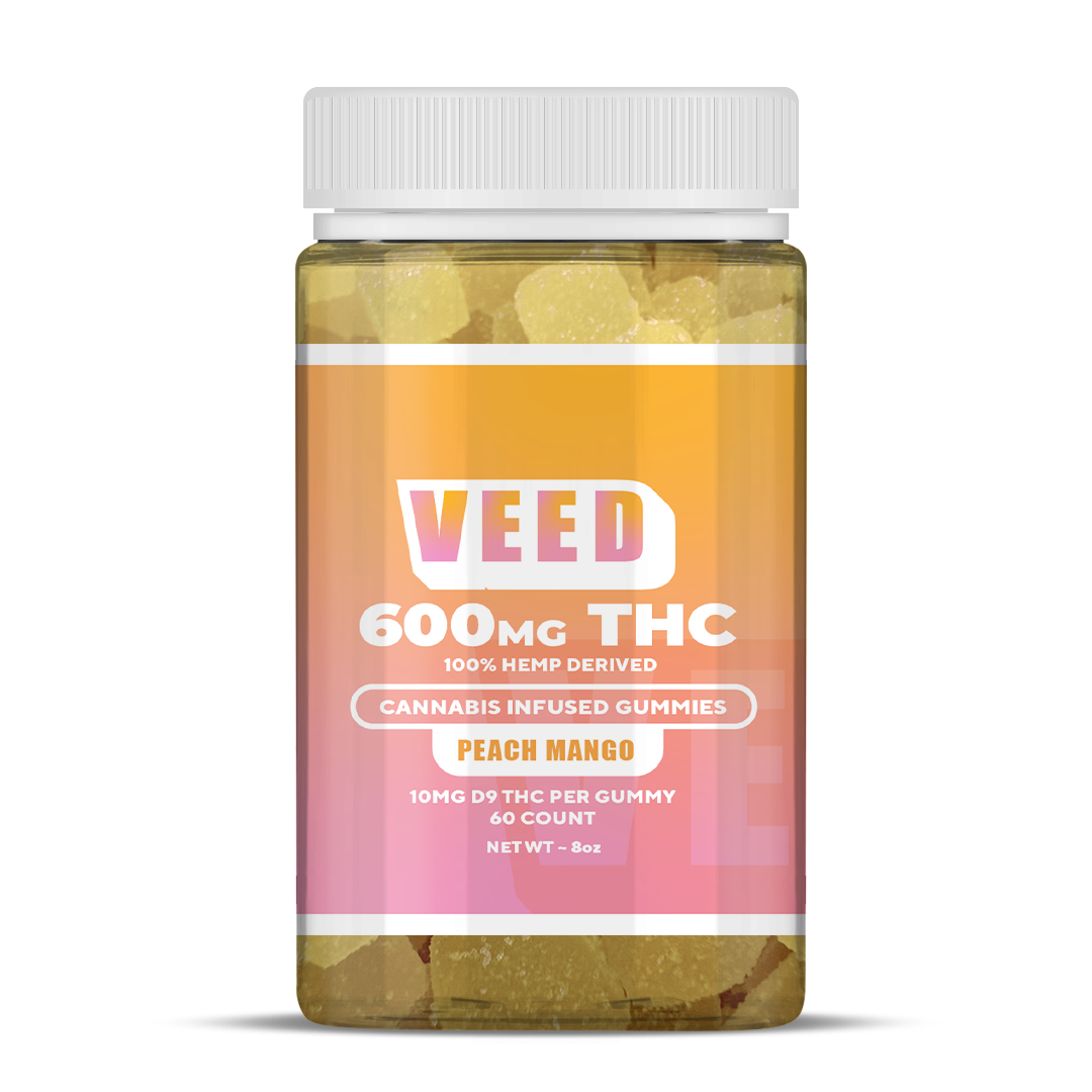 Florida Compliant 10mg Delta 9 THC Gummy Cubes Case of 50 by VEED Labs